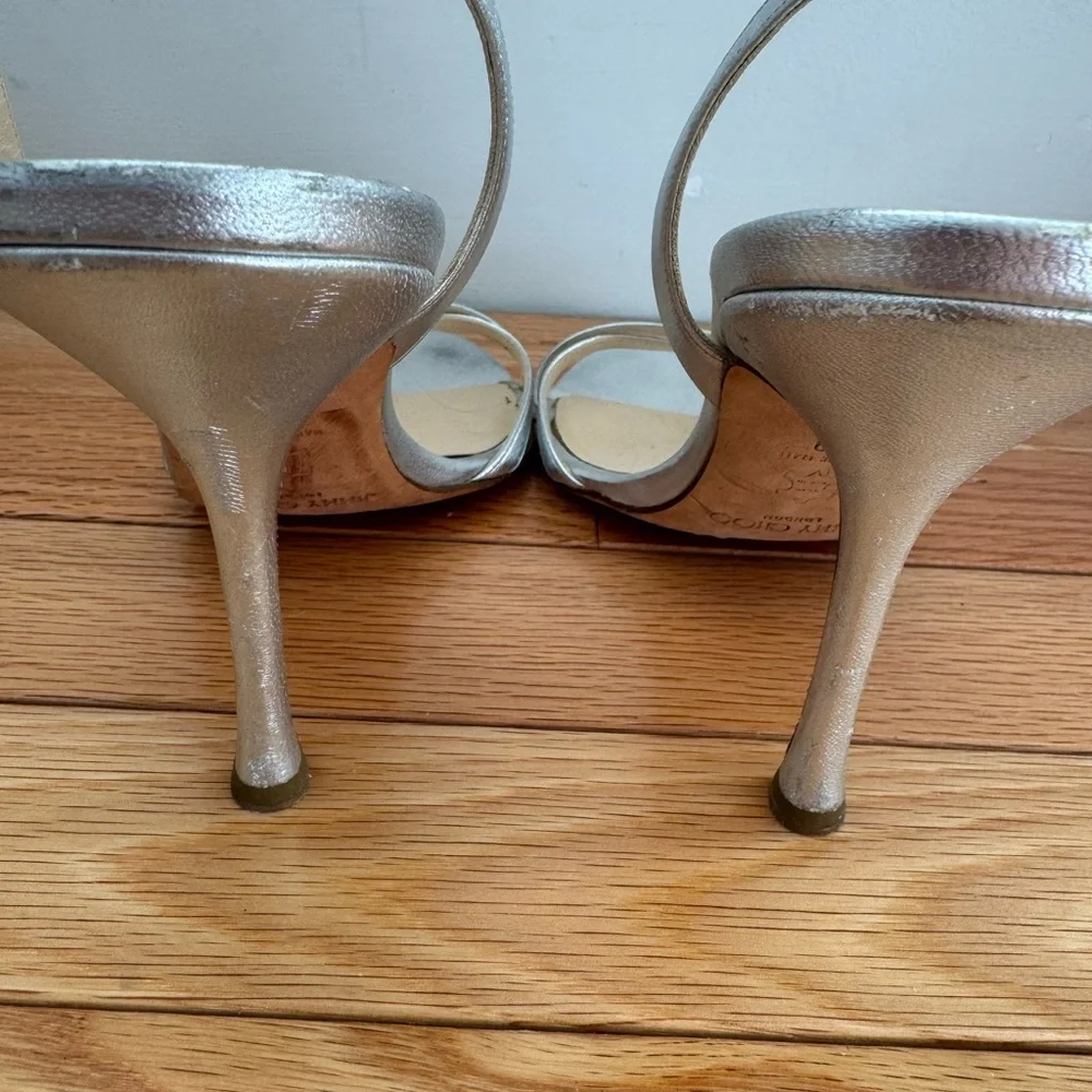 Jimmy Choo Silver Strappy Heels for Women size 38.5 - Picture 7 of 7
